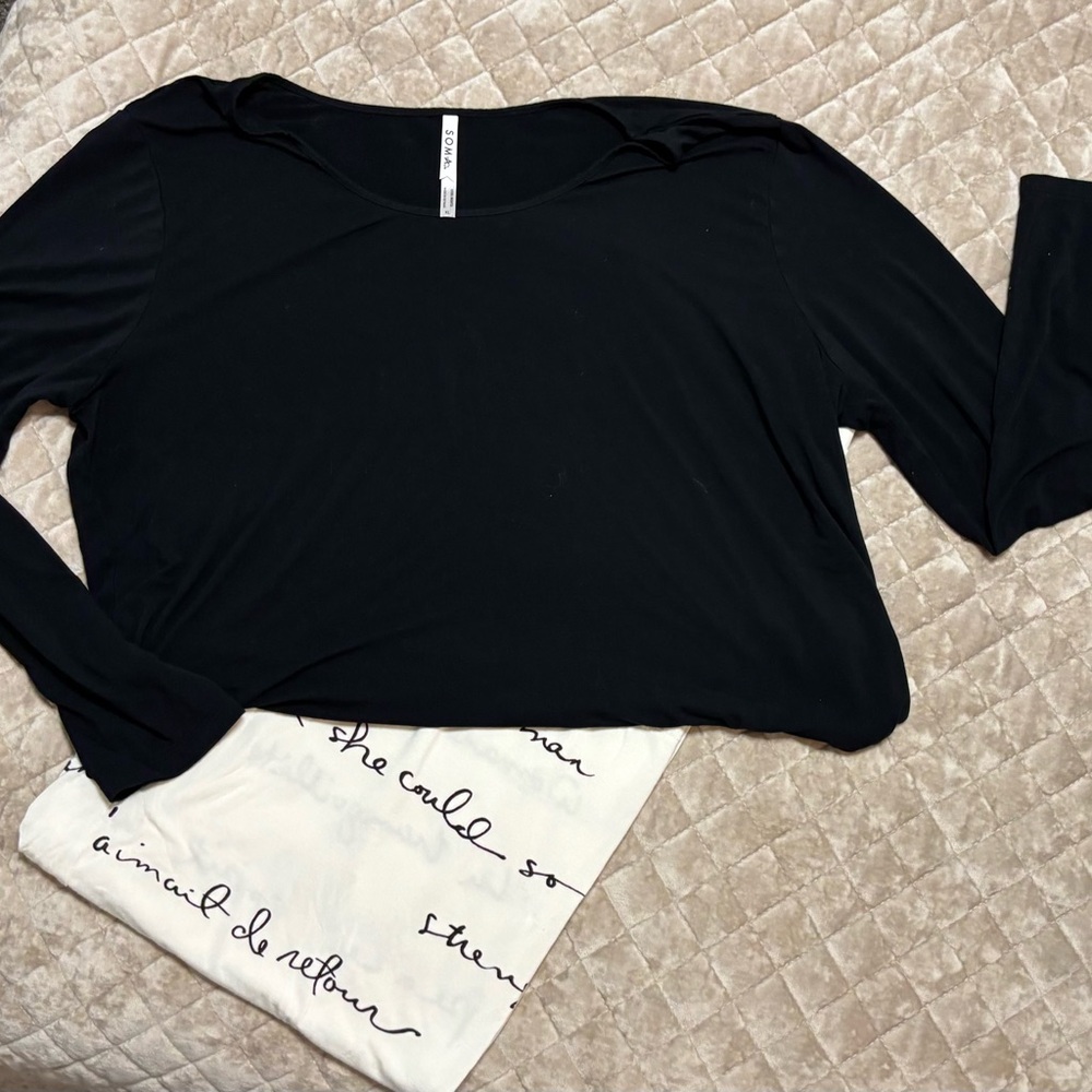 Soma Pajamas Elegant Black Women's Top and Bottom